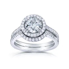 1-1/2ct.tw Original Round 6.5 Halo Bridal Set