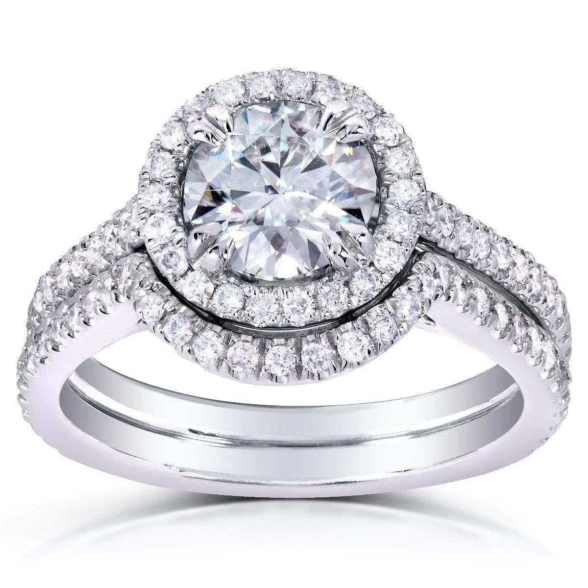 1-1/2ct.tw Original Round 6.5 Halo Bridal Set