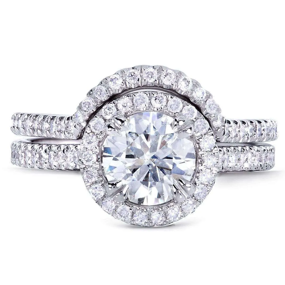 1-1/2ct.tw Original Round 6.5 Halo Bridal Set