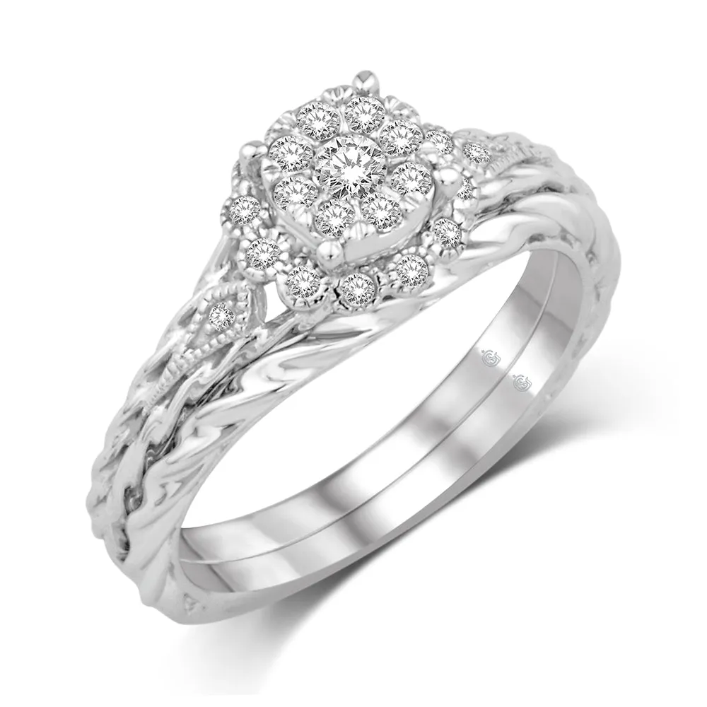 10K White Gold 1/4 Ct.Tw.Diamond Fashion Bridal