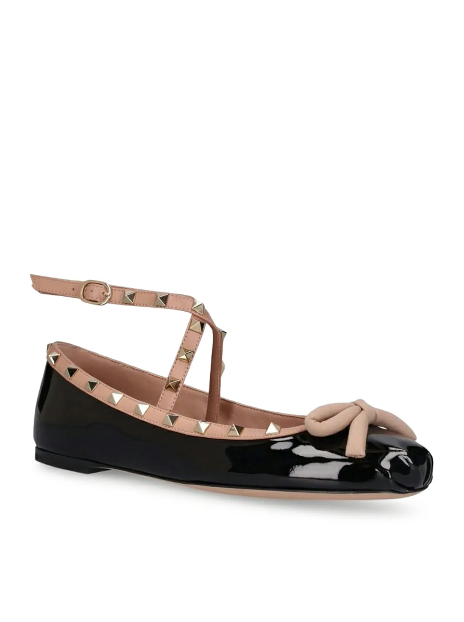 5mm Rockstud patent leather ballet flats