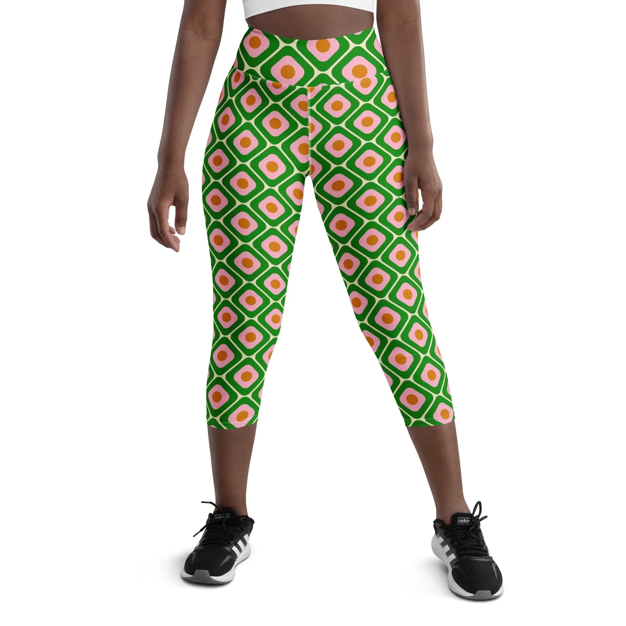 70s Retro Pattern Yoga Capris