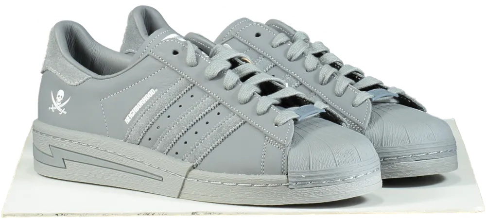 Adidas Grey X Neighborhood Superstar Sneakers UK 10