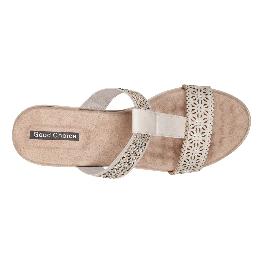 Alena Silver Wedge Sandals