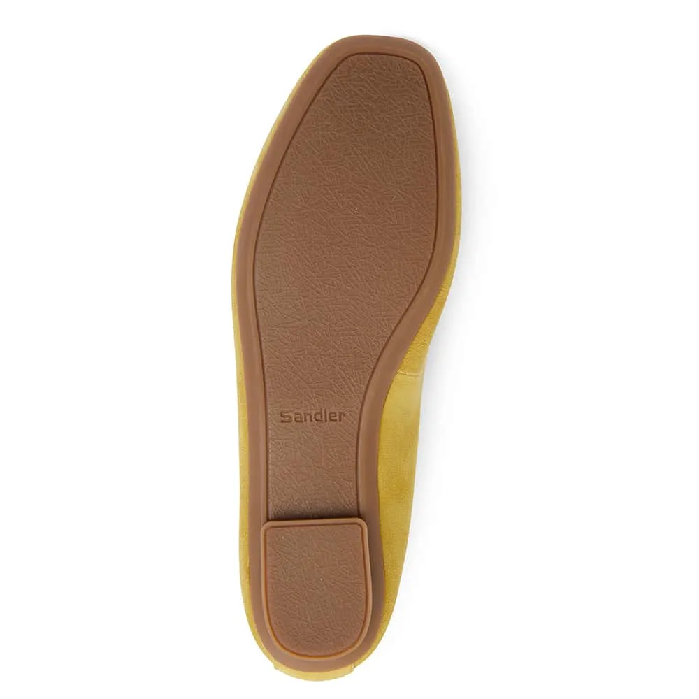 Alexa Flat in Mustard Suede