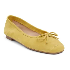 Alexa Flat in Mustard Suede