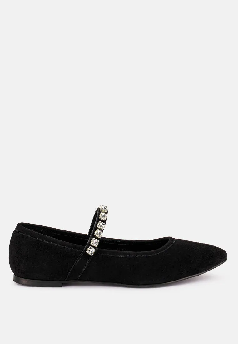 Assisi Fine Suede Maryjane Ballet Flats