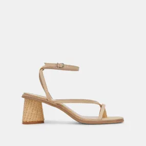 BANITA WIDE SANDALS LT NATURAL RAFFIA