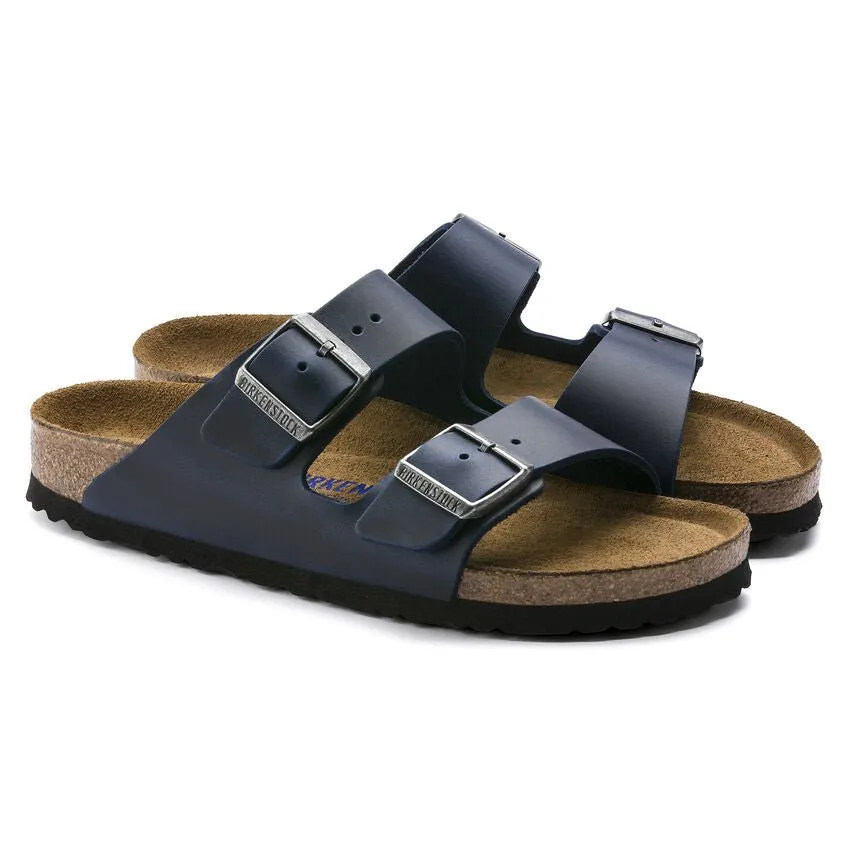 Birkenstock Arizona Soft Footbed Oiled Nubuck Leather Blue - Unisex