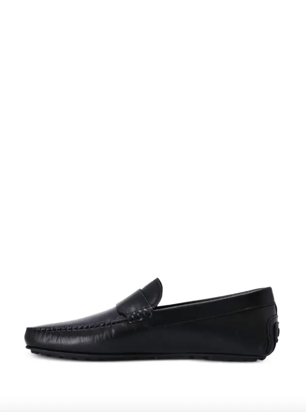 BOSS Noel logo-debossed leather loafers