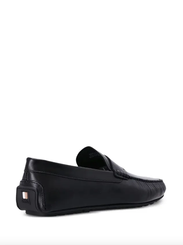 BOSS Noel logo-debossed leather loafers