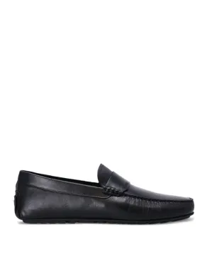 BOSS Noel logo-debossed leather loafers