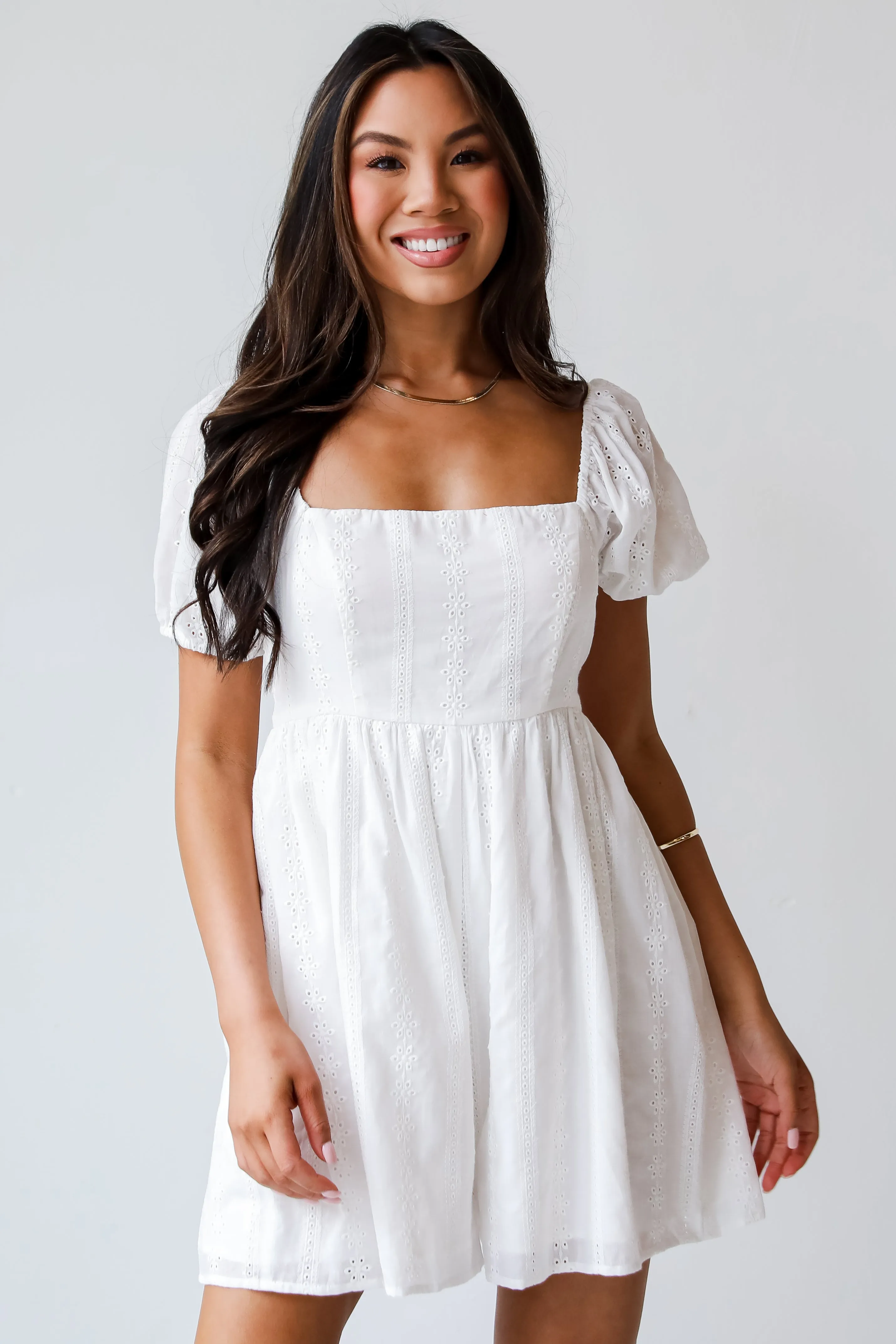 Breezy Approach White Eyelet Romper