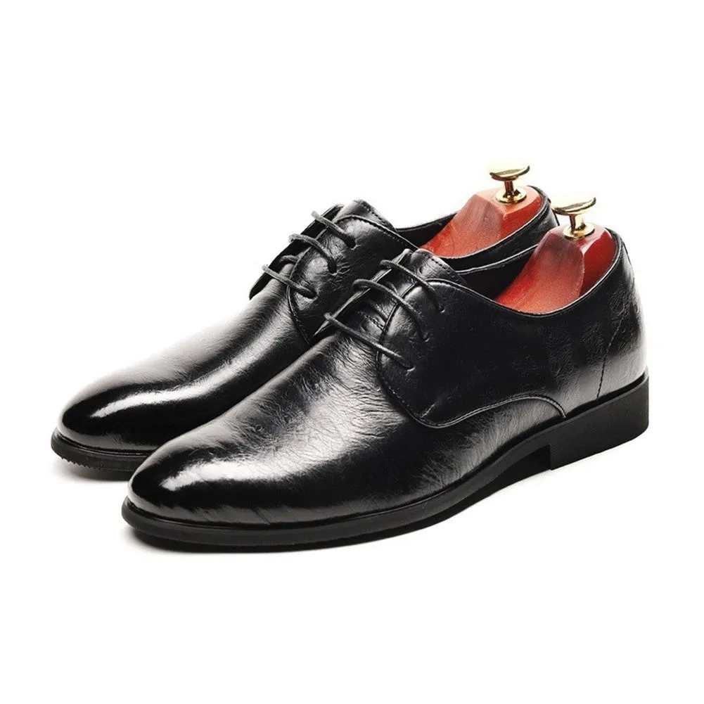 Burnished black Derby Shoes for Men