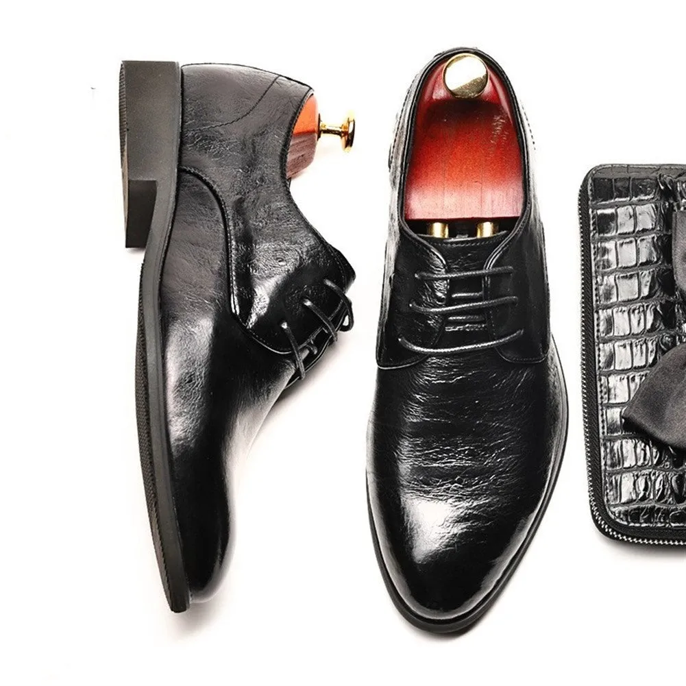 Burnished black Derby Shoes for Men