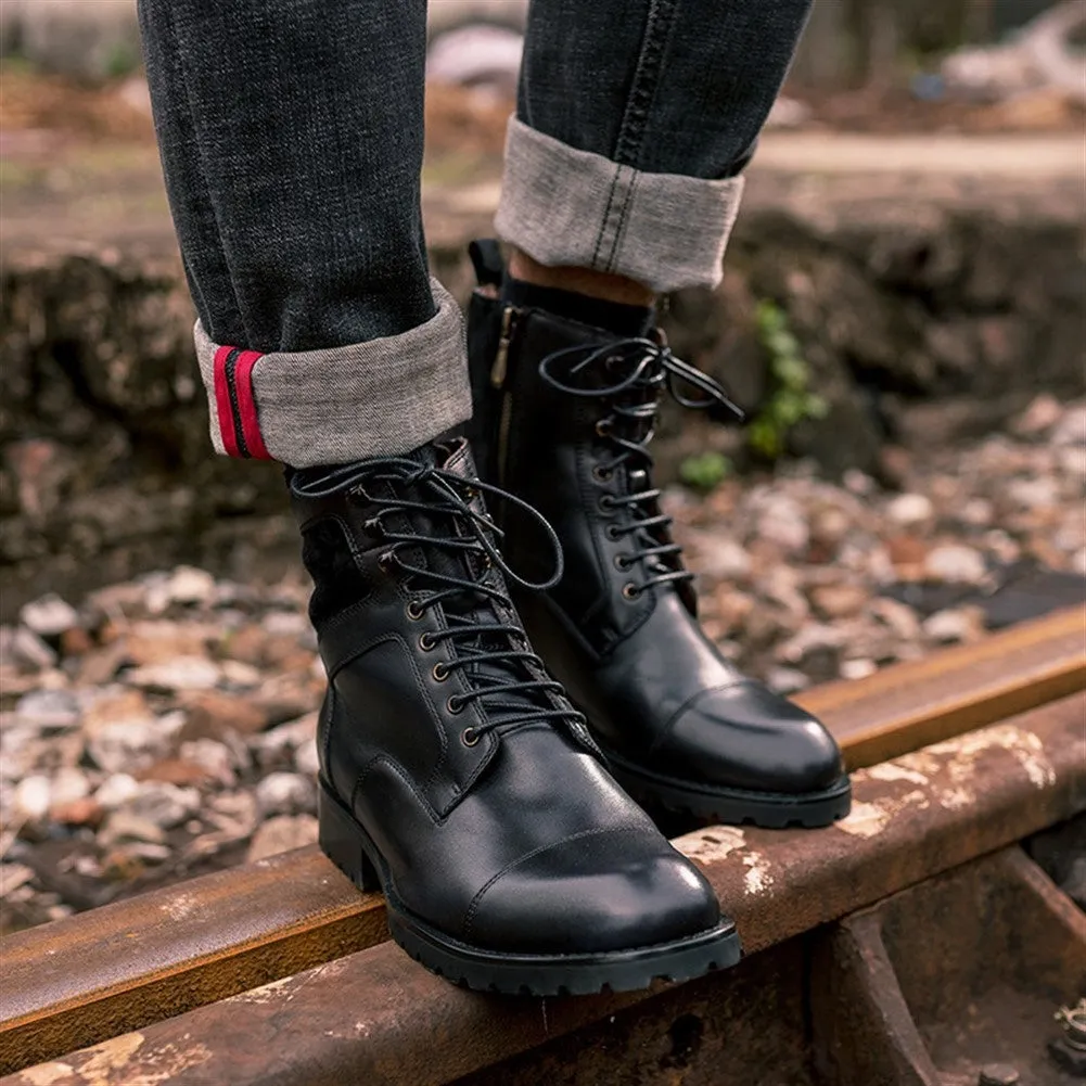 Captoe Lace Up Ankle Boots for Men