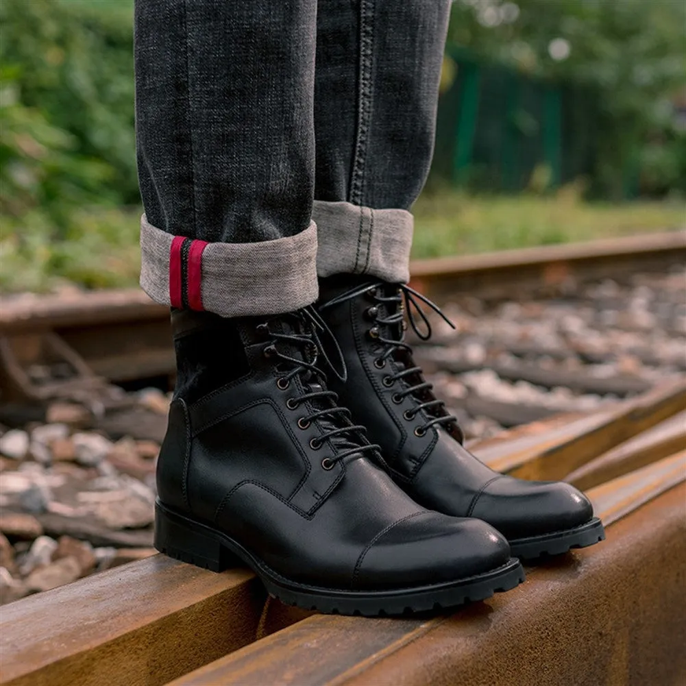 Captoe Lace Up Ankle Boots for Men