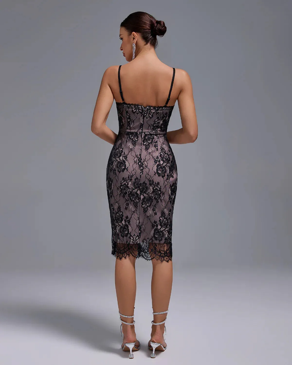 CARISA Sexy Lace Strappy Midi Bandage Dress