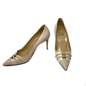 Christian Louboutin 85 Nude Patent Leather Point Toe Pump 38 | 7.5