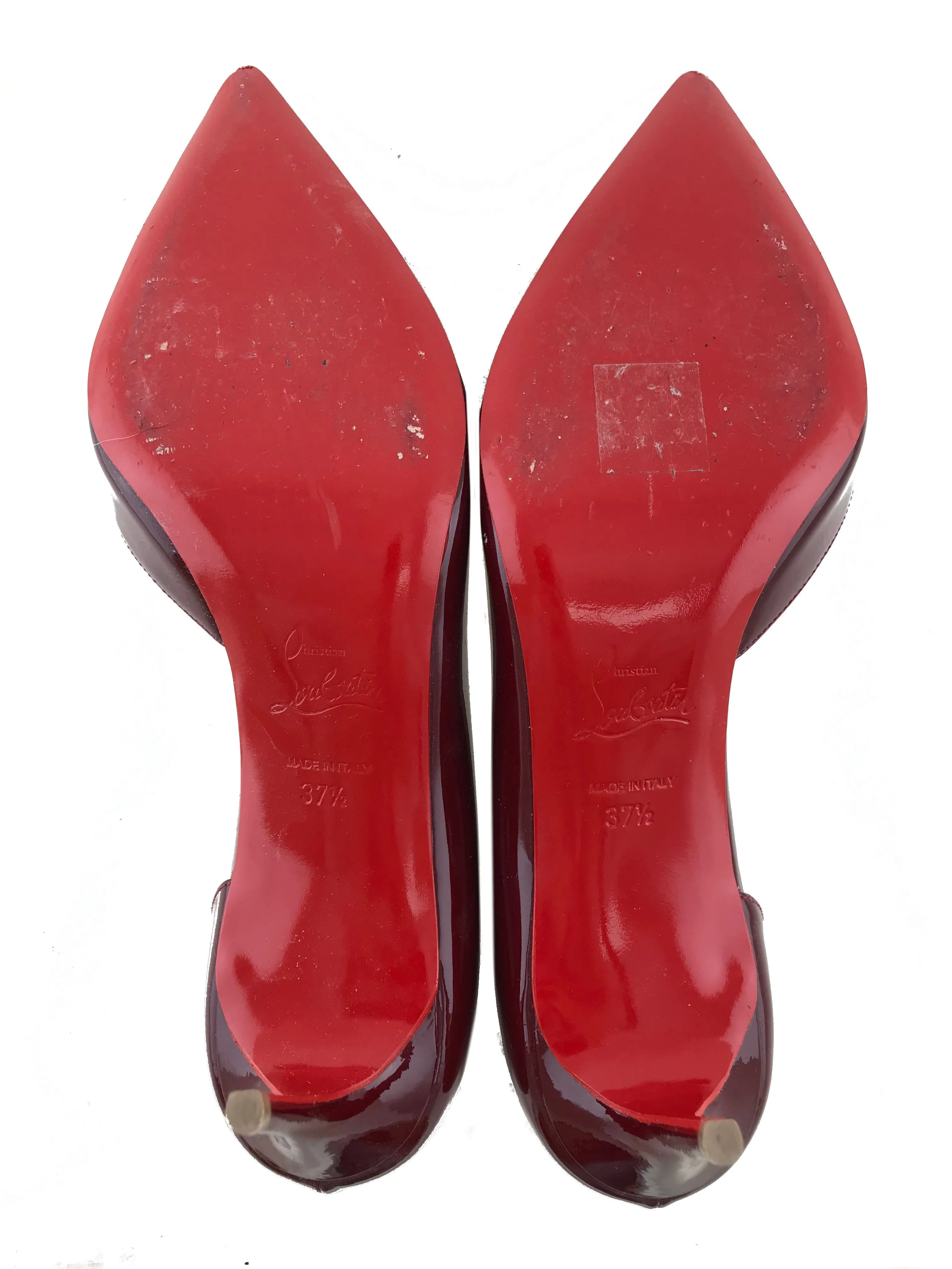 Christian Louboutin Iriza Patent Leather Half D'Orsay Pumps Size 7.5