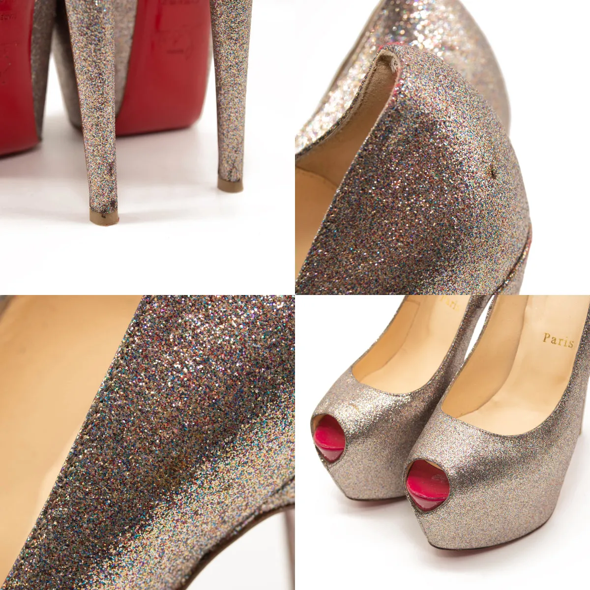 CHRISTIAN LOUBOUTIN Lady Glitter Daffodile 160 Pumps Multicolor 39