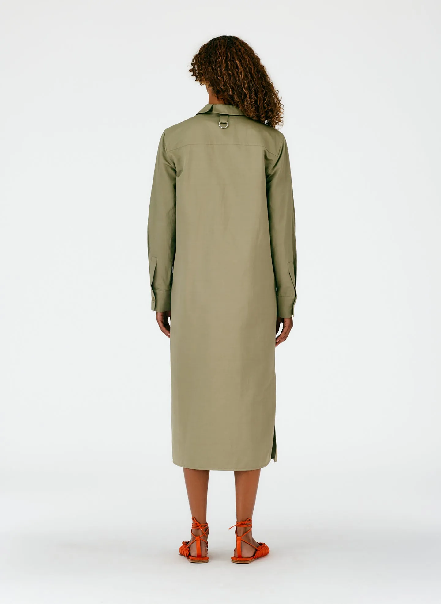 Cotton Linen Sateen Shirtdress