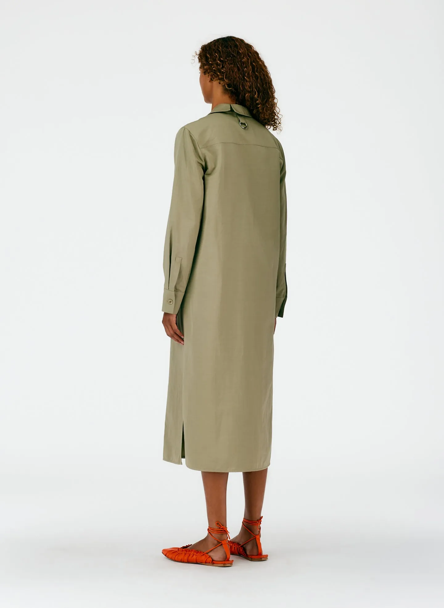 Cotton Linen Sateen Shirtdress