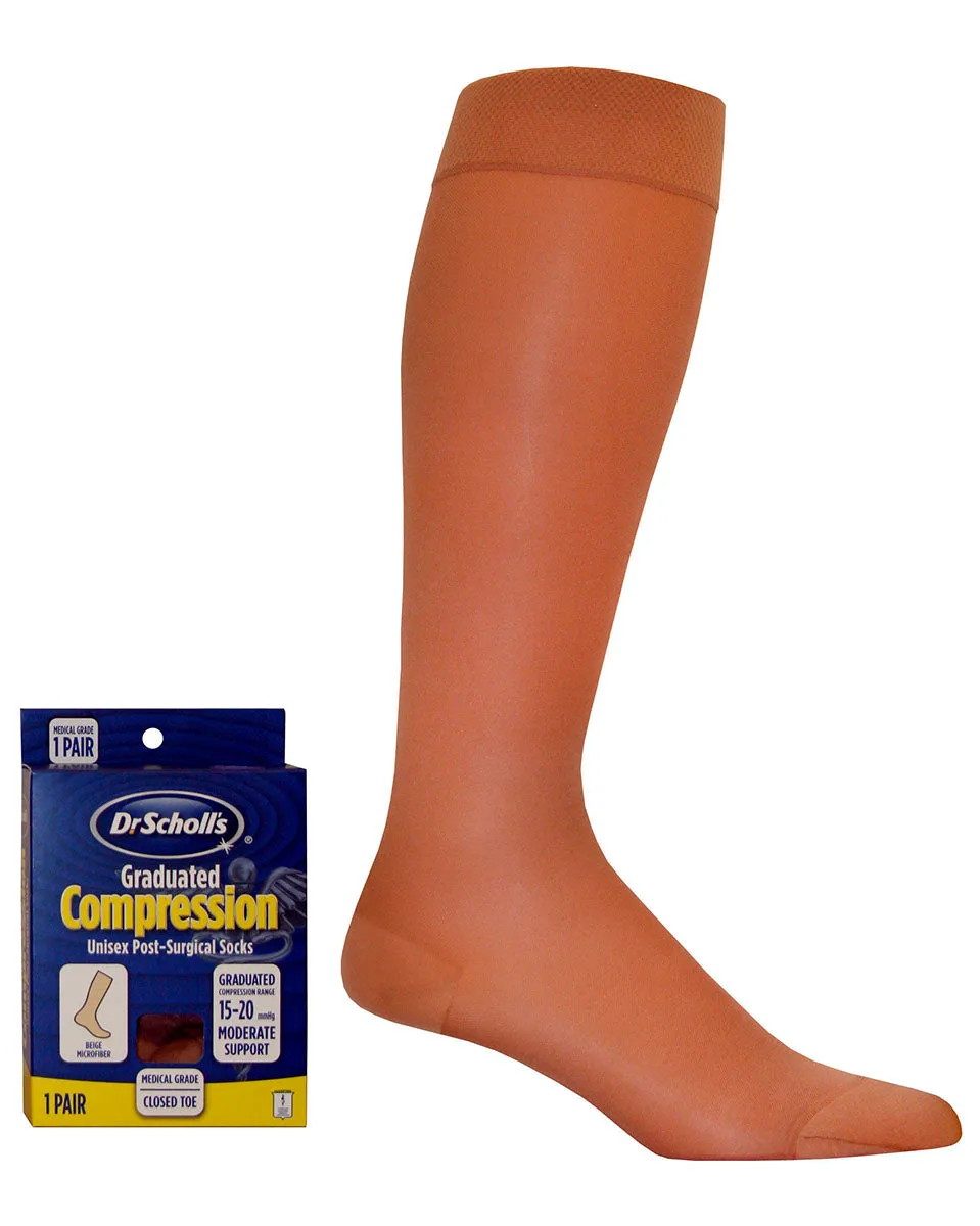 Dr. Scholl's Unisex Surgical Weight Microfiber 15-20 mmHg Closed Toe Knee Highs