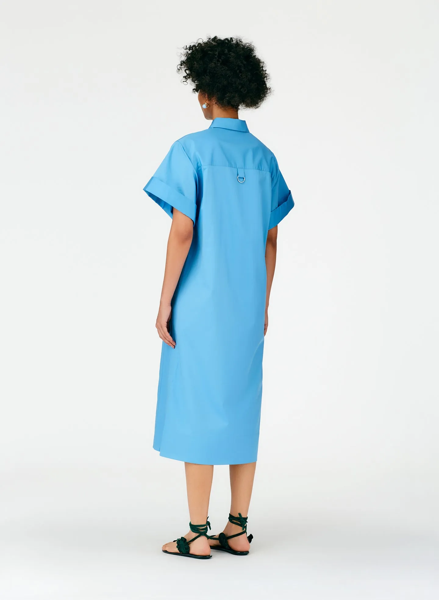 Eco Poplin Rolled Sleeve Shirtdress