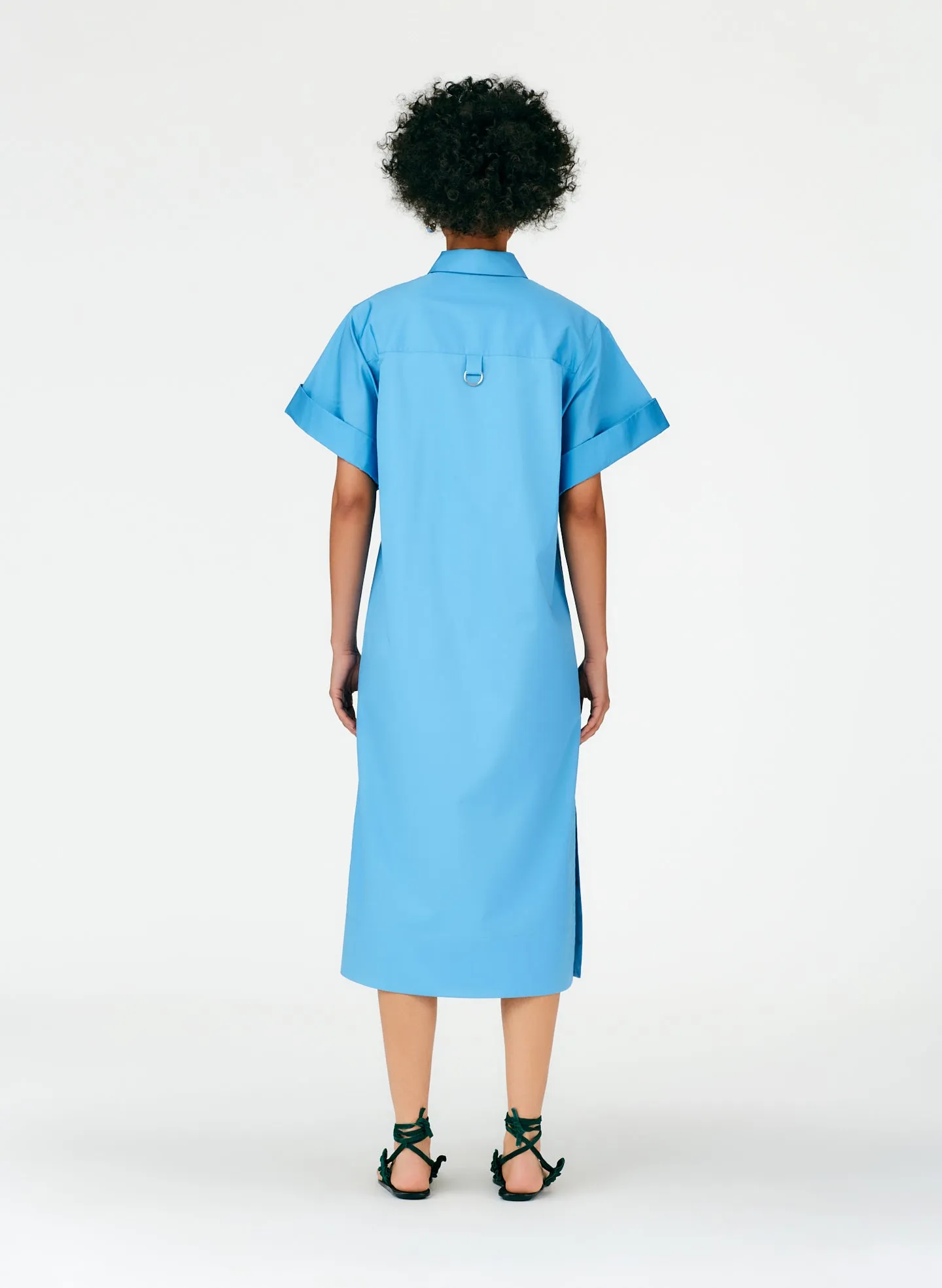 Eco Poplin Rolled Sleeve Shirtdress