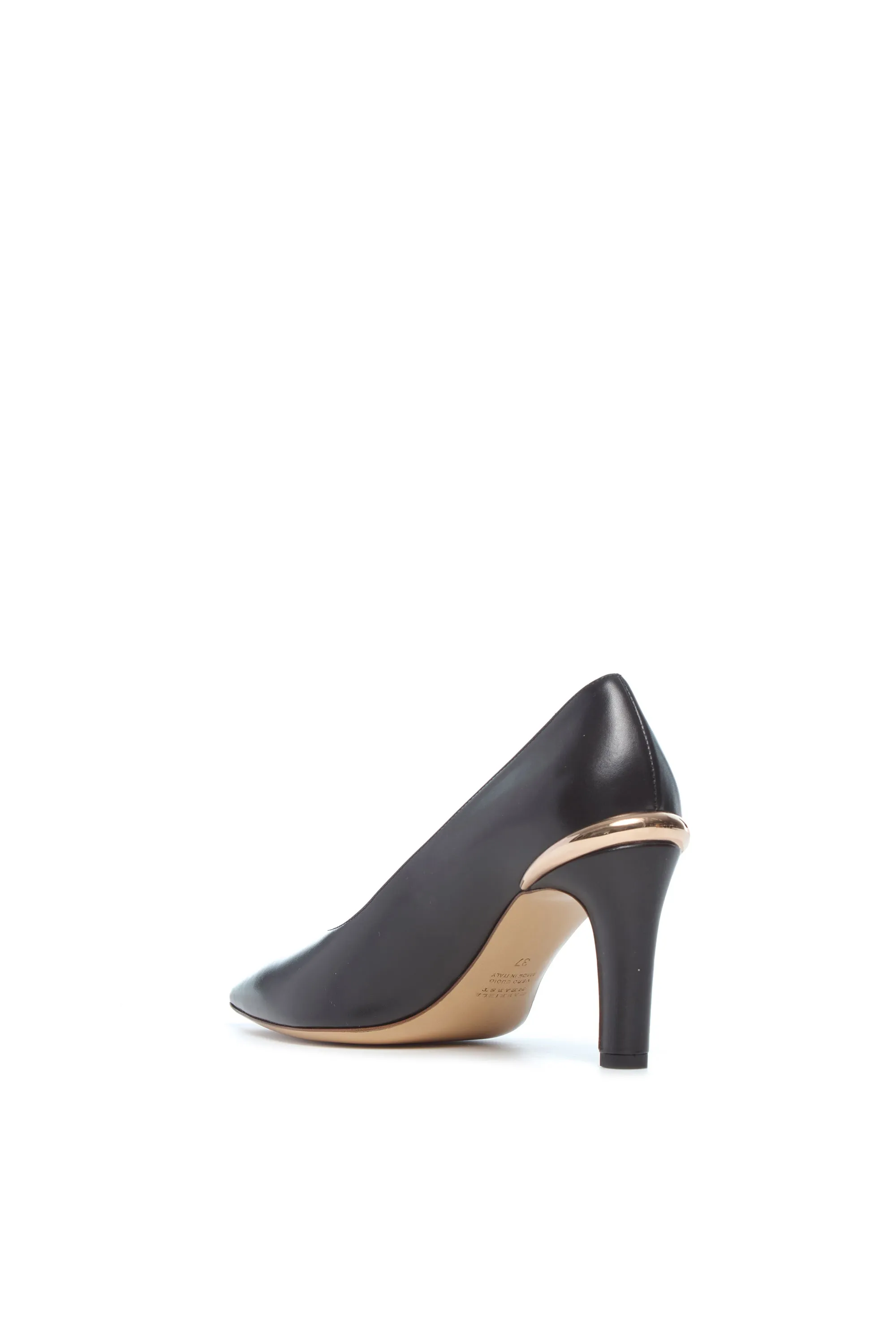 Edwina High Heel Stiletto Pump in Black Nappa Leather