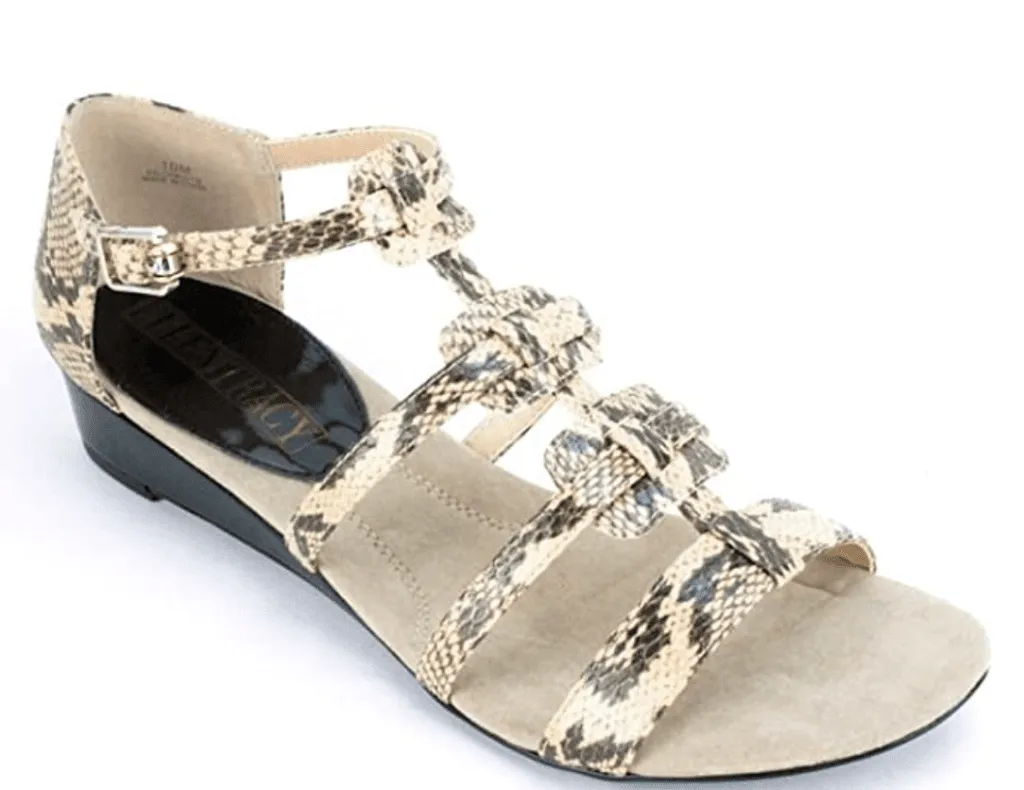 ELLEN TRACY Women's. Christie Sandal - Cashmere Snake -