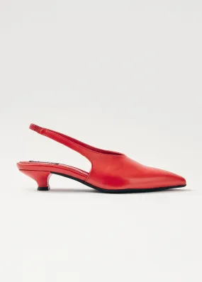 Eros Red Leather Pumps