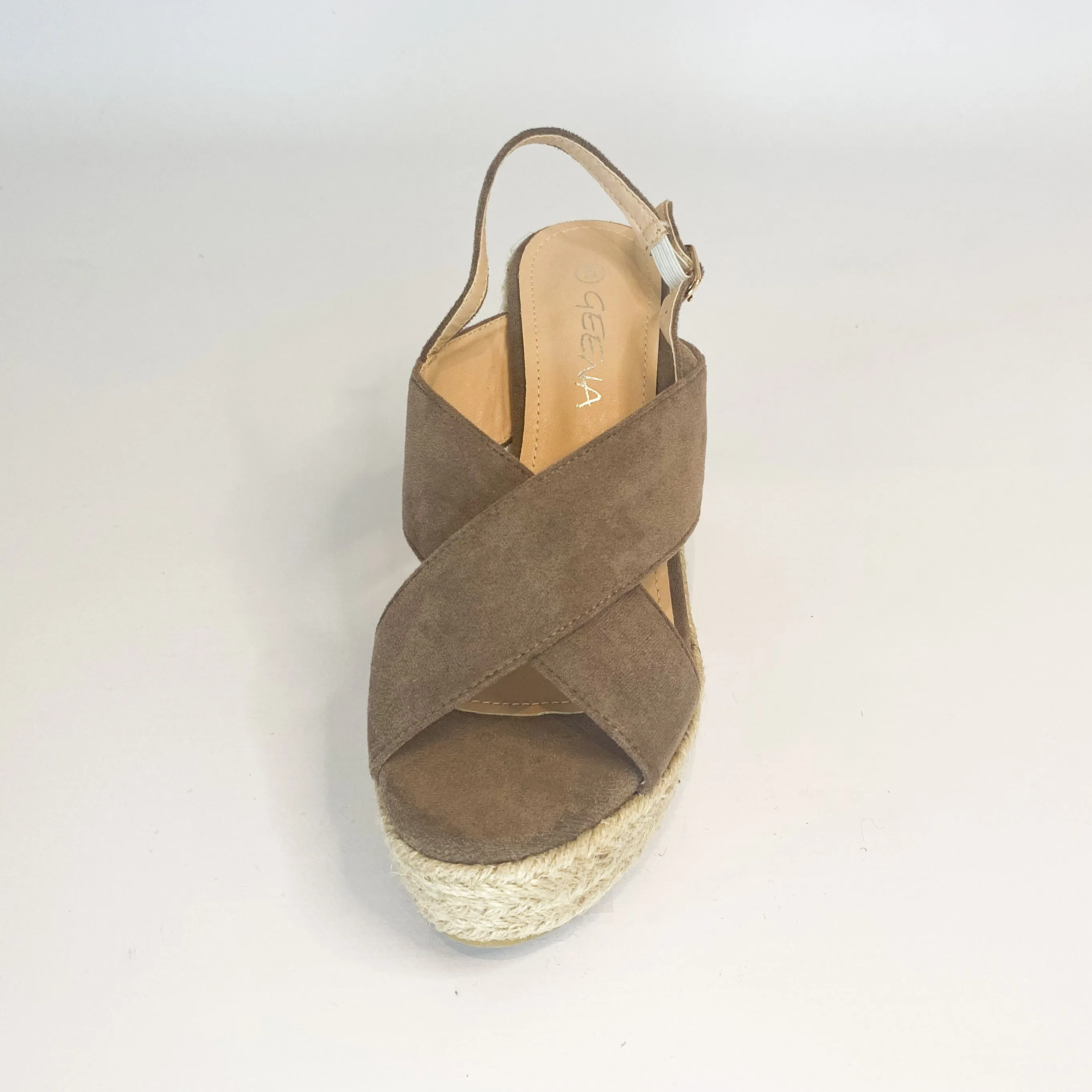 Geena brown crossover wedge