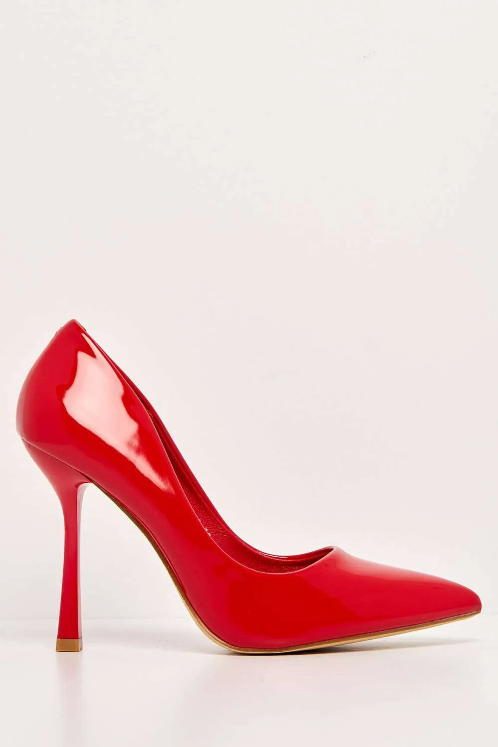 Gina Spool Heel Court Shoes in Red Patent