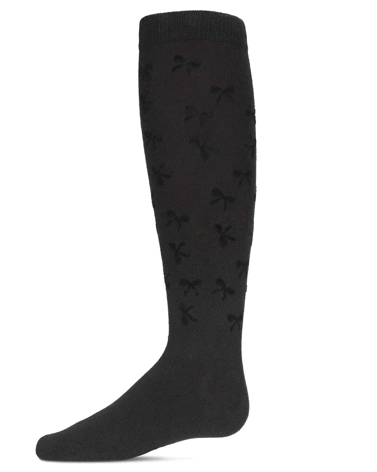 Girls' Flocked Bow Knee-High Socks