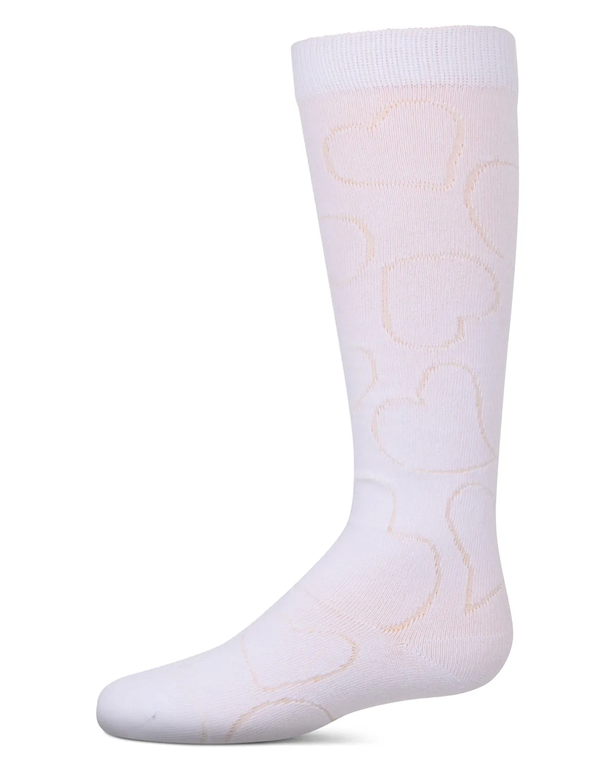 Girls Stretch Cotton Multi Heart Design Knee Sock