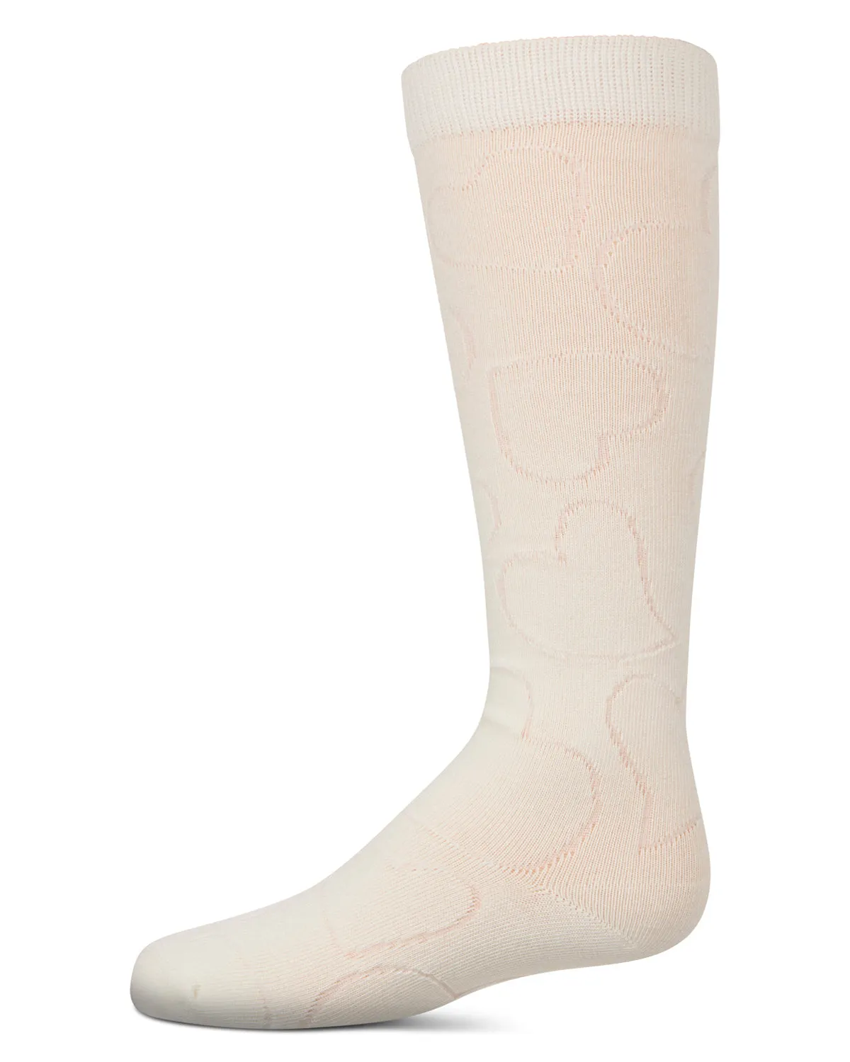 Girls Stretch Cotton Multi Heart Design Knee Sock