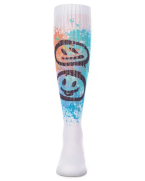 Graffiti Smiley Cotton Blend Knee High Socks