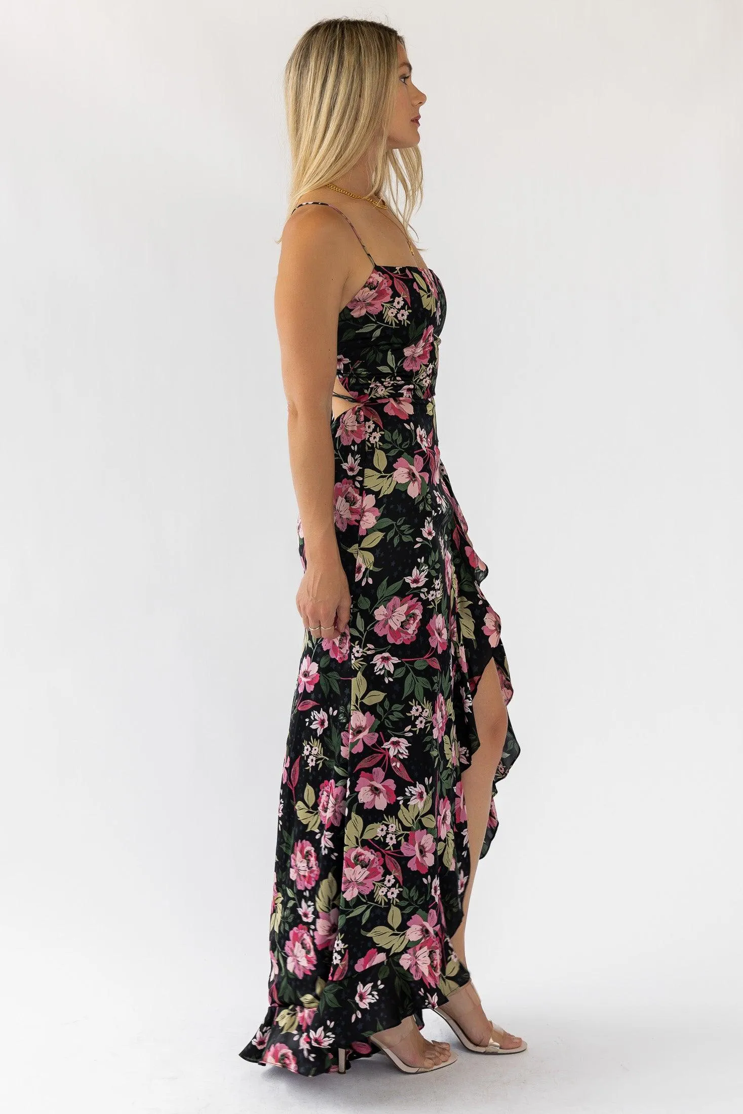 Hathaway Black Floral Maxi Dress