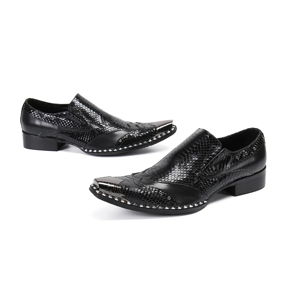 Imitation Snake Skin Oxfords for Men