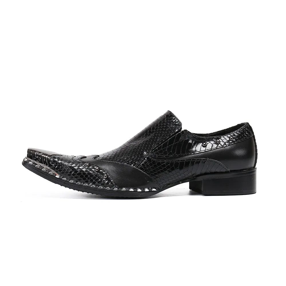 Imitation Snake Skin Oxfords for Men