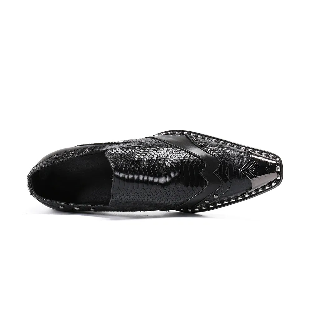 Imitation Snake Skin Oxfords for Men