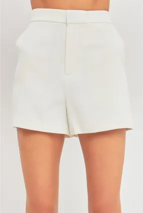 Ivanna High Waisted Suit Shorts - Ivory