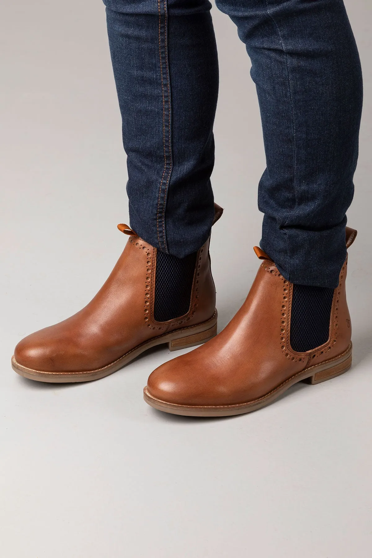 Ladies Brogue Chelsea Boots - Kirby