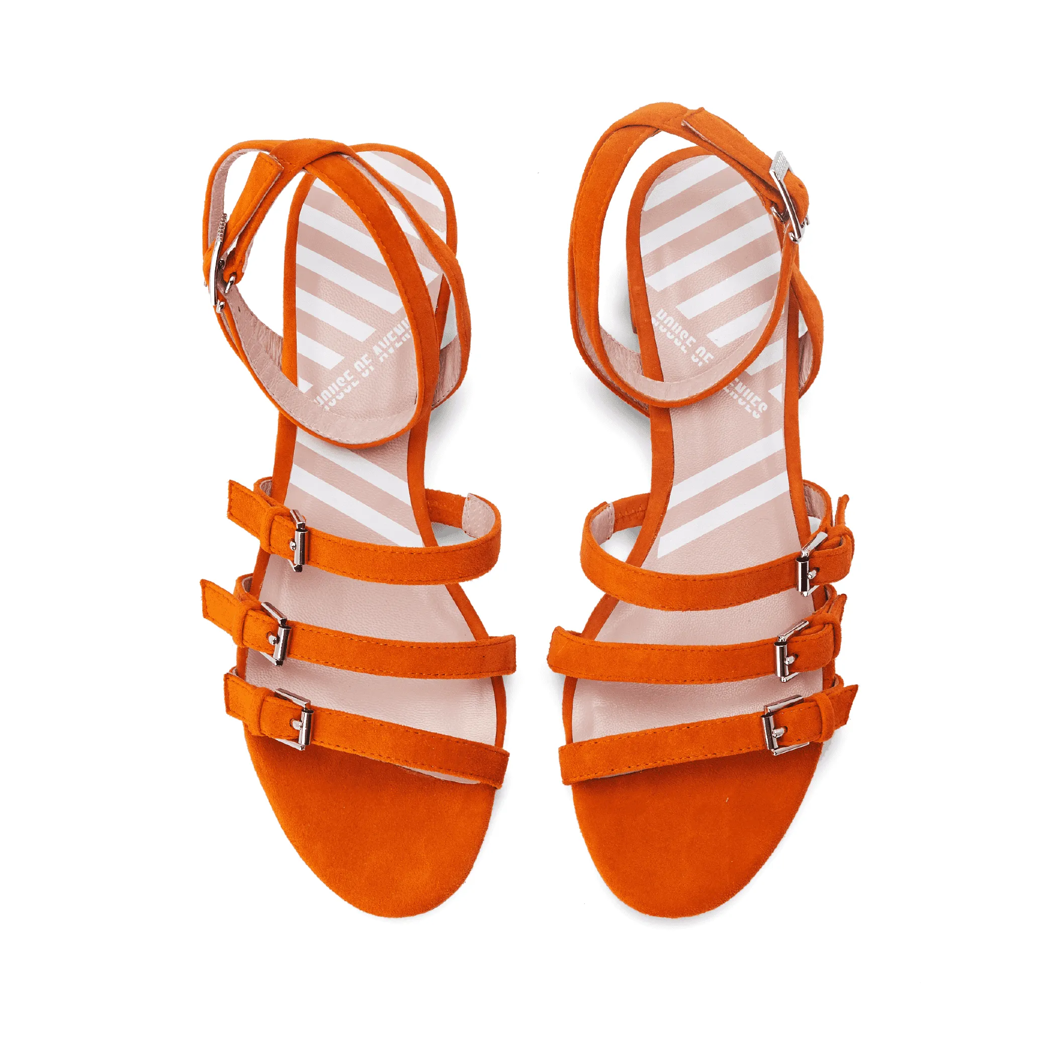 Ladies Strappy Low Heel Sandal 5319 Orange