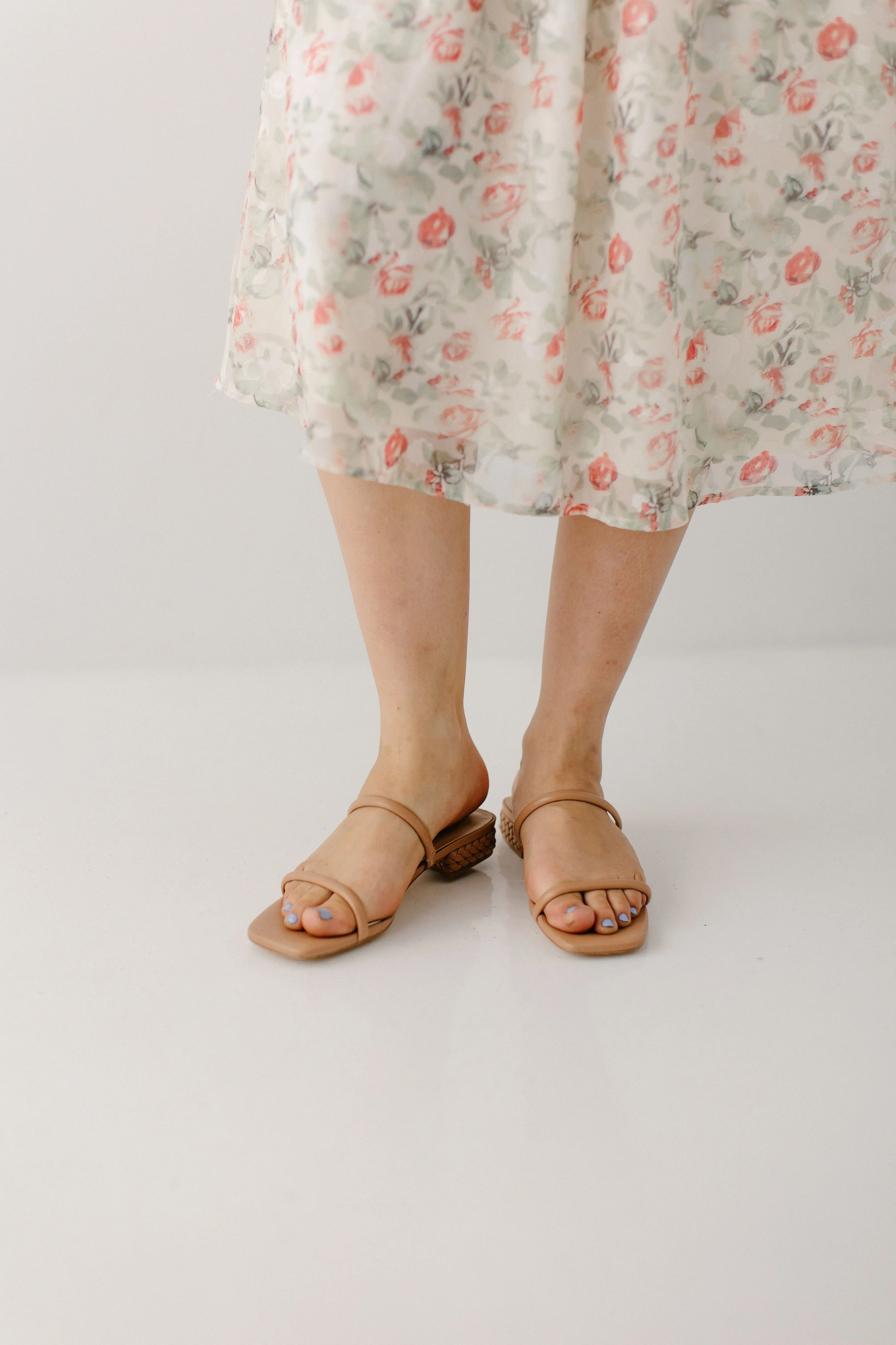 'Lexington' Low Heel Sandals in Taupe