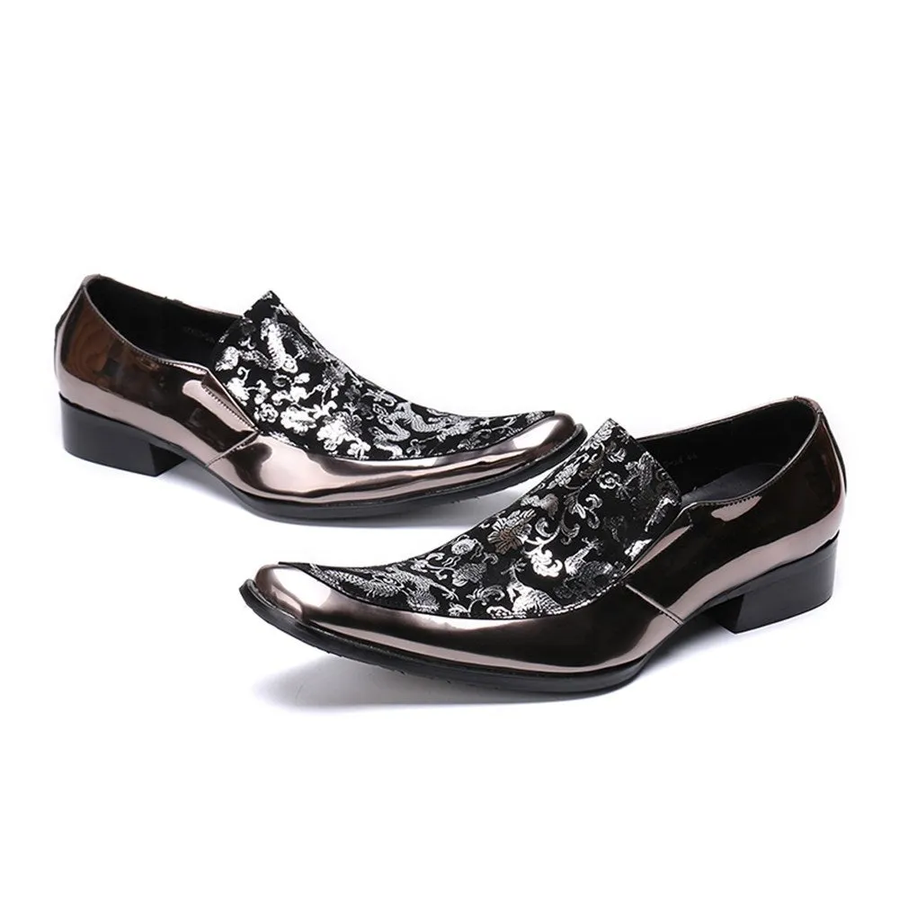 Low Top Slip on Printed Men Formal Oxfords