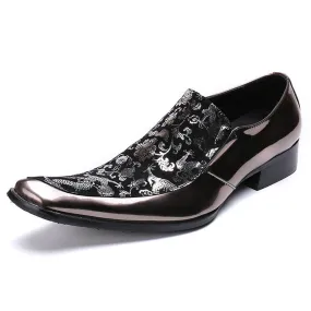 Low Top Slip on Printed Men Formal Oxfords