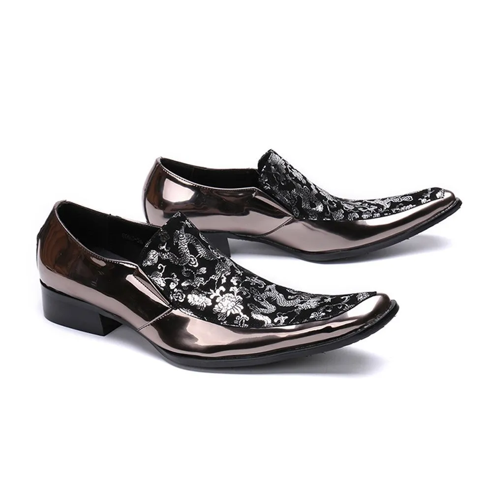 Low Top Slip on Printed Men Formal Oxfords